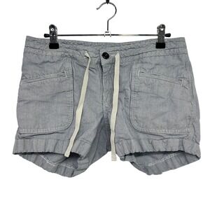 The North Face Linen Blend Shorts 6 Blue‎ Stripe Coastal Vacation Beach Hiking